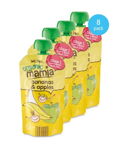 Banana and Apple Pouches 8 Pack