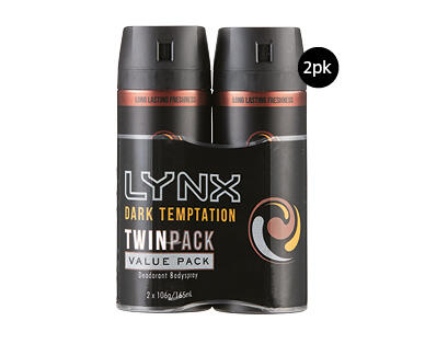 Lynx Dark Temptation Body Spray 2 x 106g