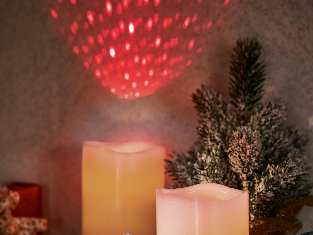 MELINERA LED Real Wax Candle with Laser Projection
