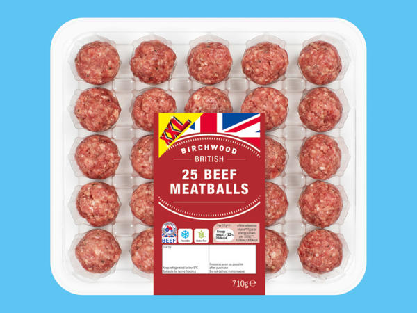 Birchwood XXL 25 British Beef Meatballs