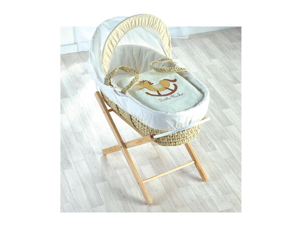 Hand Made Palm Moses Basket with Stand