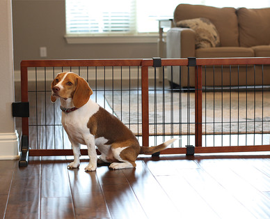 Heart to Tail Freestanding Wooden Pet Gate