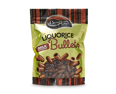 Darrell Lea Milk Chocolate Coated Liquorice Bullets 750g