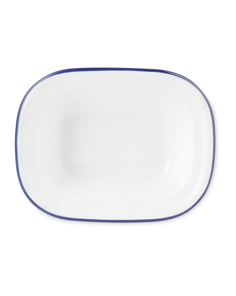 2 Pack Large Blue Trim Dishes