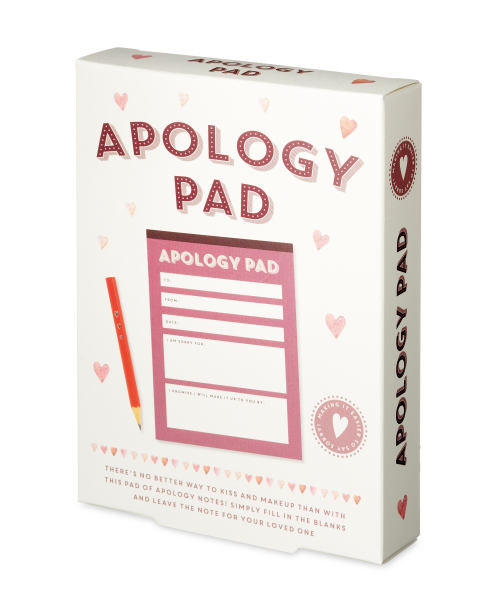 Apology Pad Valentine Gift
