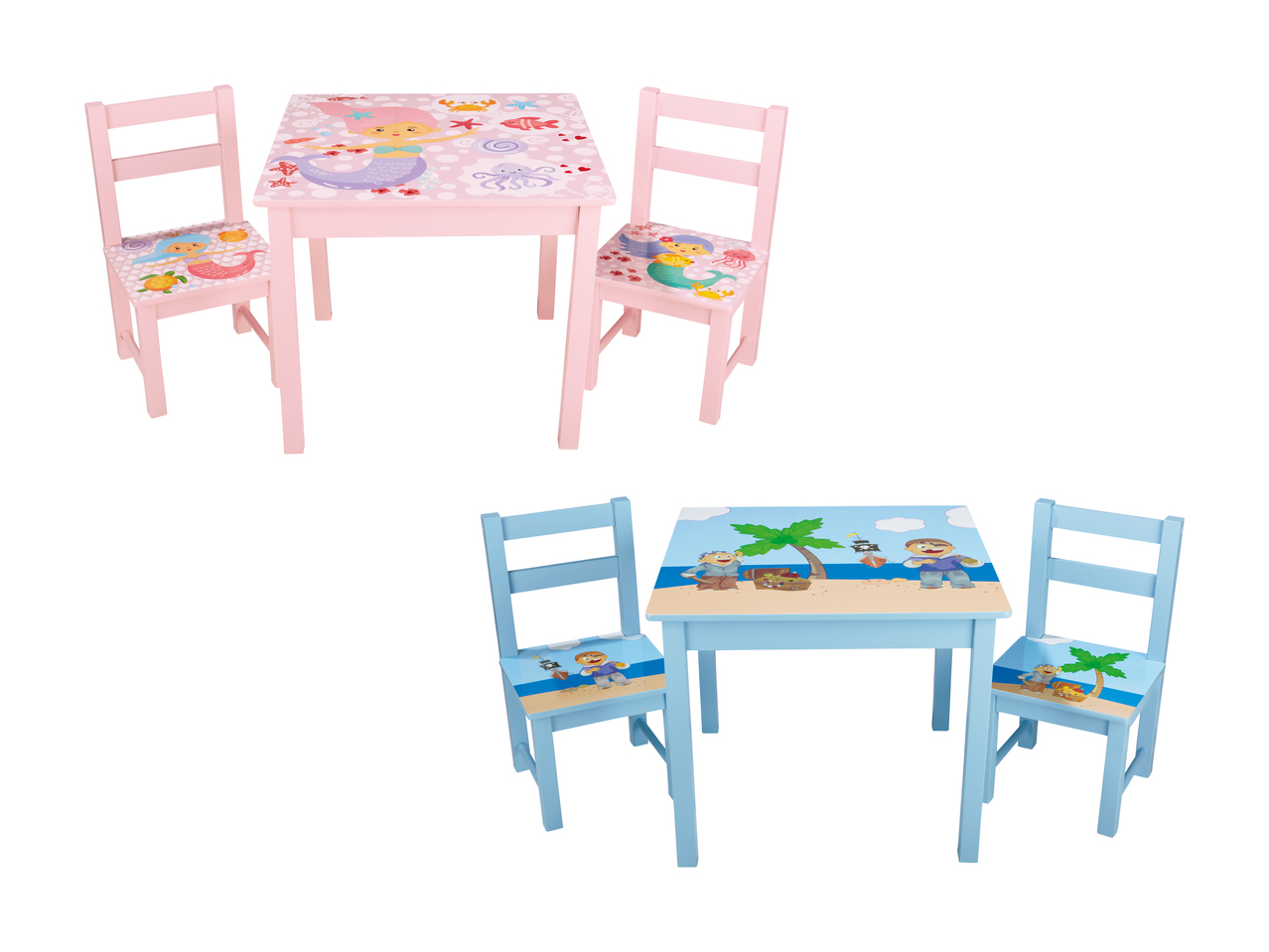 Tavolo da gioco con due sedie per bambini