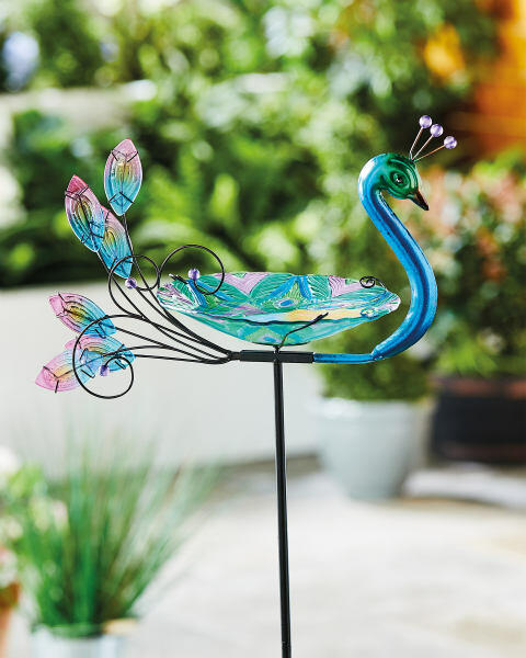 3D Birdbath Peacock