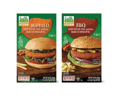Earth Grown Buffalo or BBQ Chickenless Patties