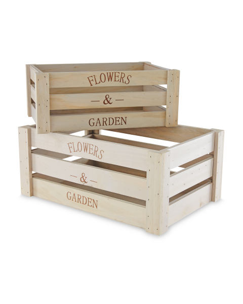 Gardenline Wooden Crates 2-Pack