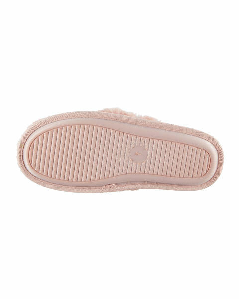 Avenue Pink Plush Toe Post Slippers