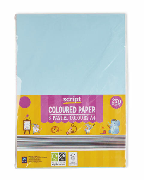 A4 Pastel Colour Paper 250 Pack