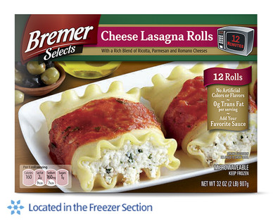 Bremer Selects Cheese Lasagna Rolls
