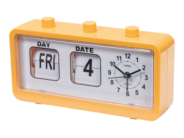 Auriol Retro Alarm Clock with Flap Calendar