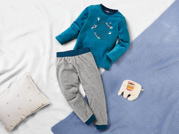 Pijama de terciopelo azulado infantil