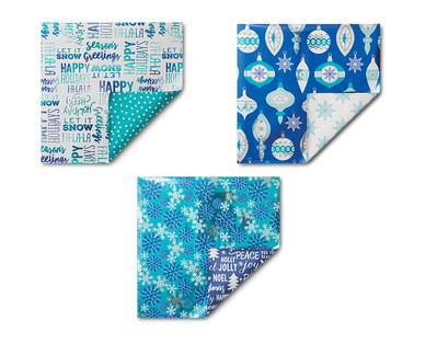 Pembrook 3-Pack Reversible Holiday Foil Gift Wrap