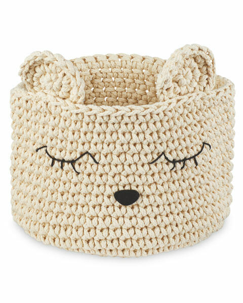 Cream Mouse Crochet Animal Basket
