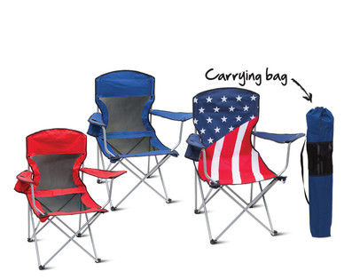 Crane Foldable American Flag Print or Mesh Chair
