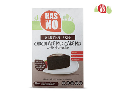 GLUTEN FREE CHOC MUD CAKE MIX WITH GANACHE 550G