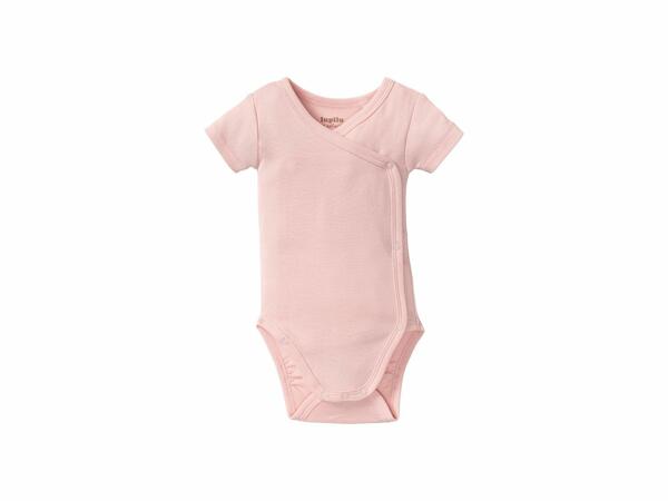 Bodys cruzados bebé rosados de algodón ecológico