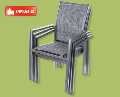 Sedia impilabile in alluminio tessuto GARDENLINE(R)