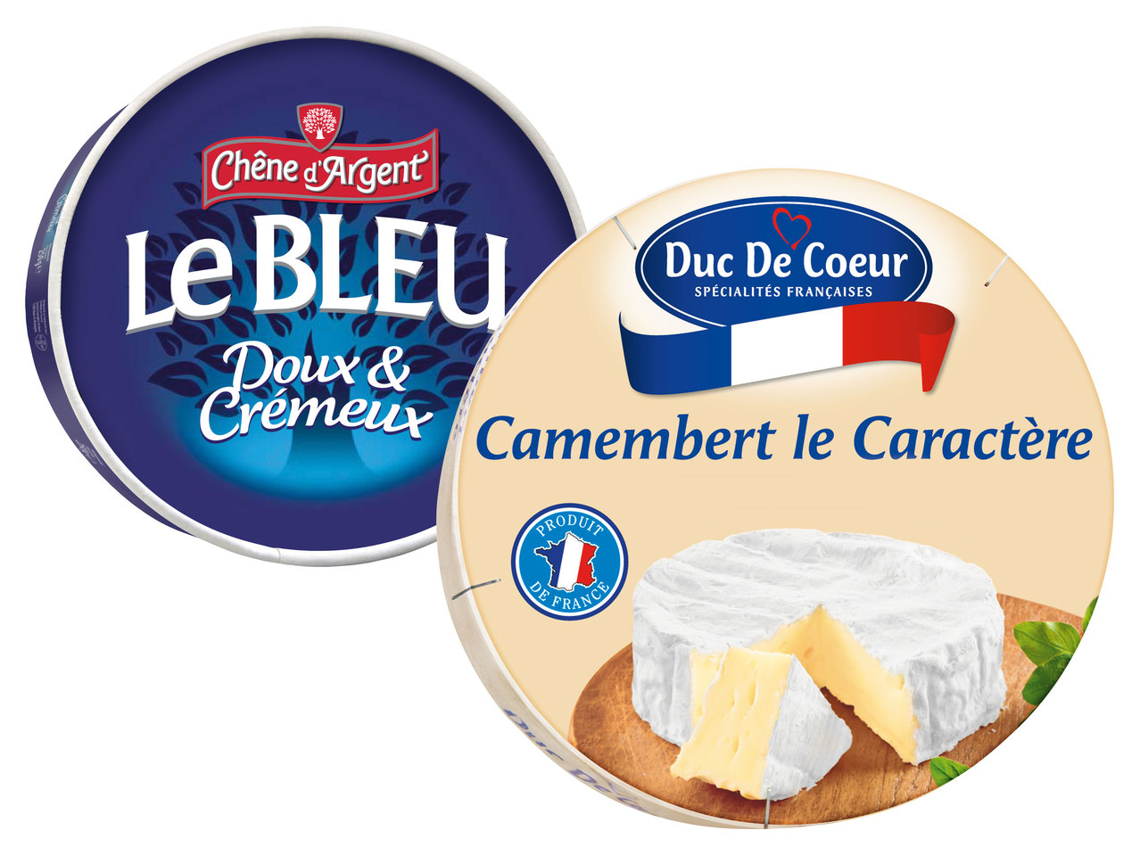 DUC DE COEUR/CHÊNE D'ARGENT Camembert le Caractère/Blauschimmelkäse
