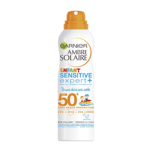 AMBRE SOLAIRE(R) 				Spray enfant sensitive expert + anti sable FPS 50 +