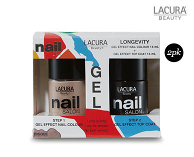 Longevity Gel Effect Nail Colour and Top Coat Pack 2 x 14ml