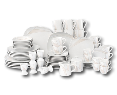 Lot de vaisselle en porcelaine, 62 pièces CROFTON(R)