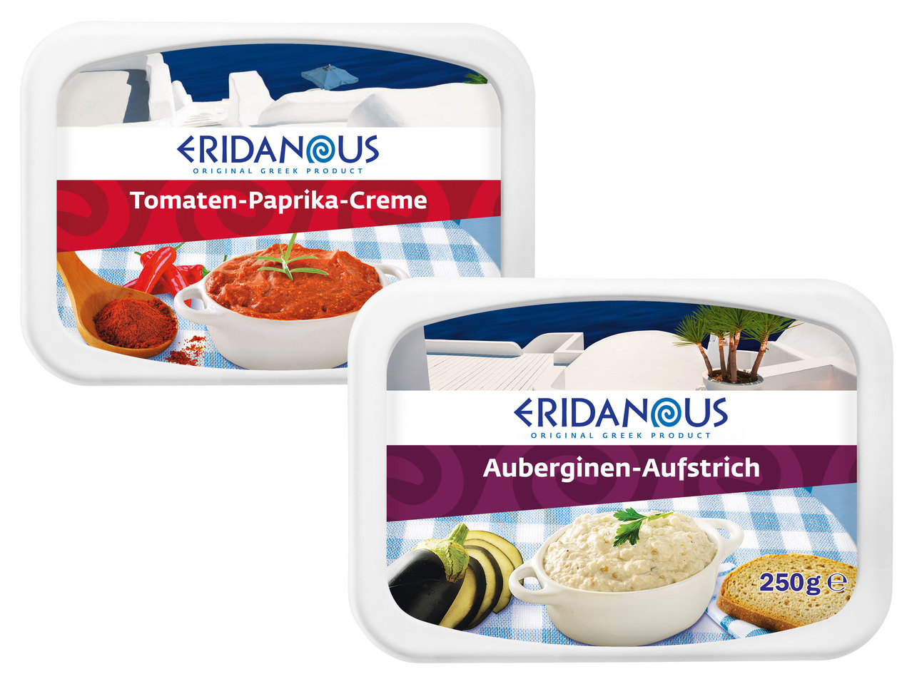 ERIDANOUS Auberginen-Aufstrich/Tomaten-Paprika-Creme