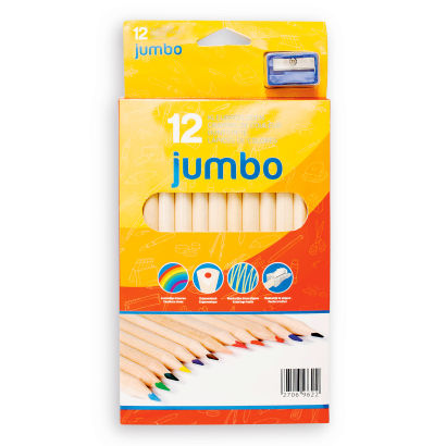 Crayons de couleur jumbo, 12 pcs