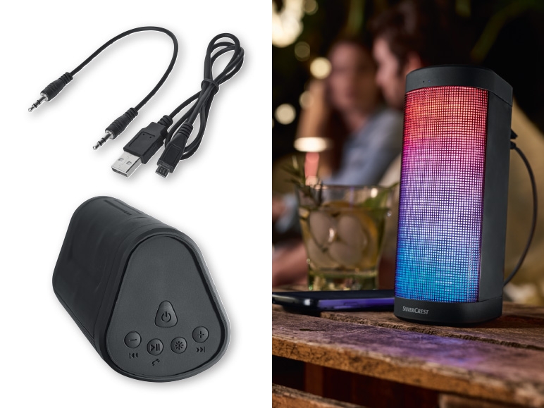 SILVERCREST(R) Bluetooth Speaker with LED Lighting