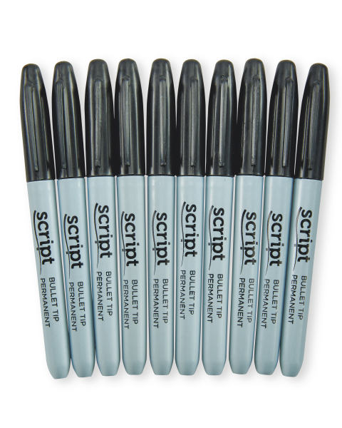 Black Permanent Markers 10-Pack