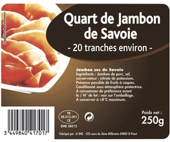 Quart de jambon de Savoie prétranché