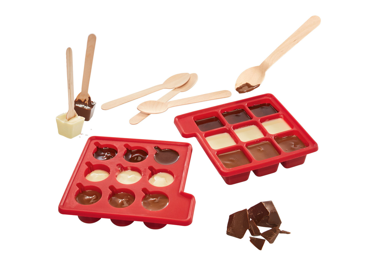 Set in silicone per fonduta di cioccolato o stampi per cioccolatini