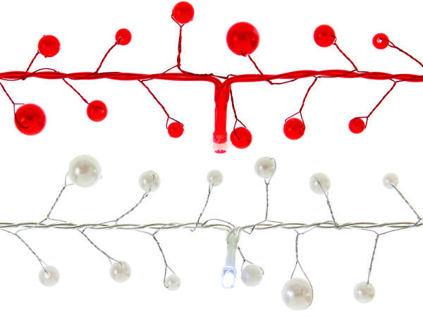 1.8M Red/White Berry LED Garland