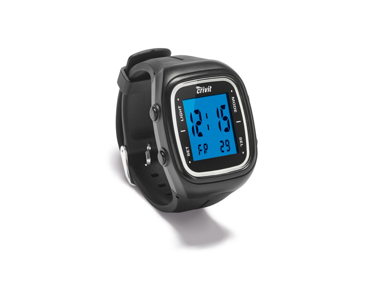 Wristwatch with Heartbeat Monitor and Step Counter
