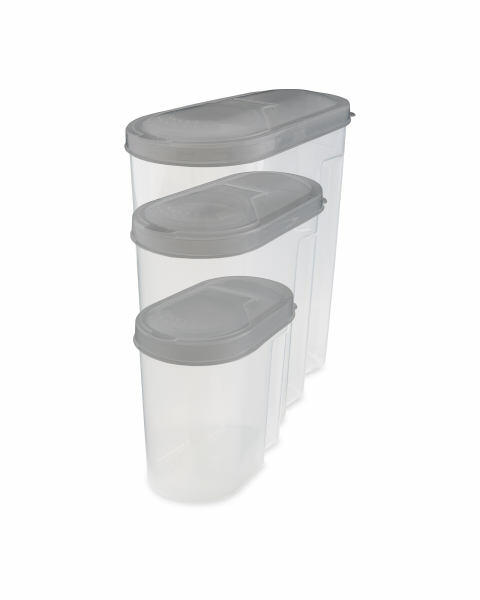 Grey Cereal Containers 3 Pack