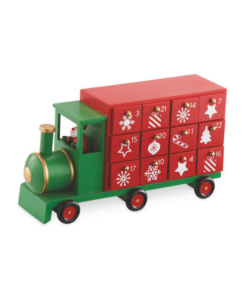3D Wooden Advent Calendar Train