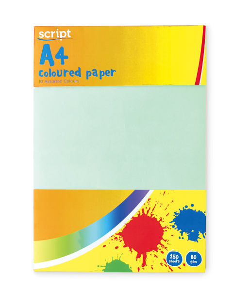 A4 Colour Paper Pack - 250 Sheets