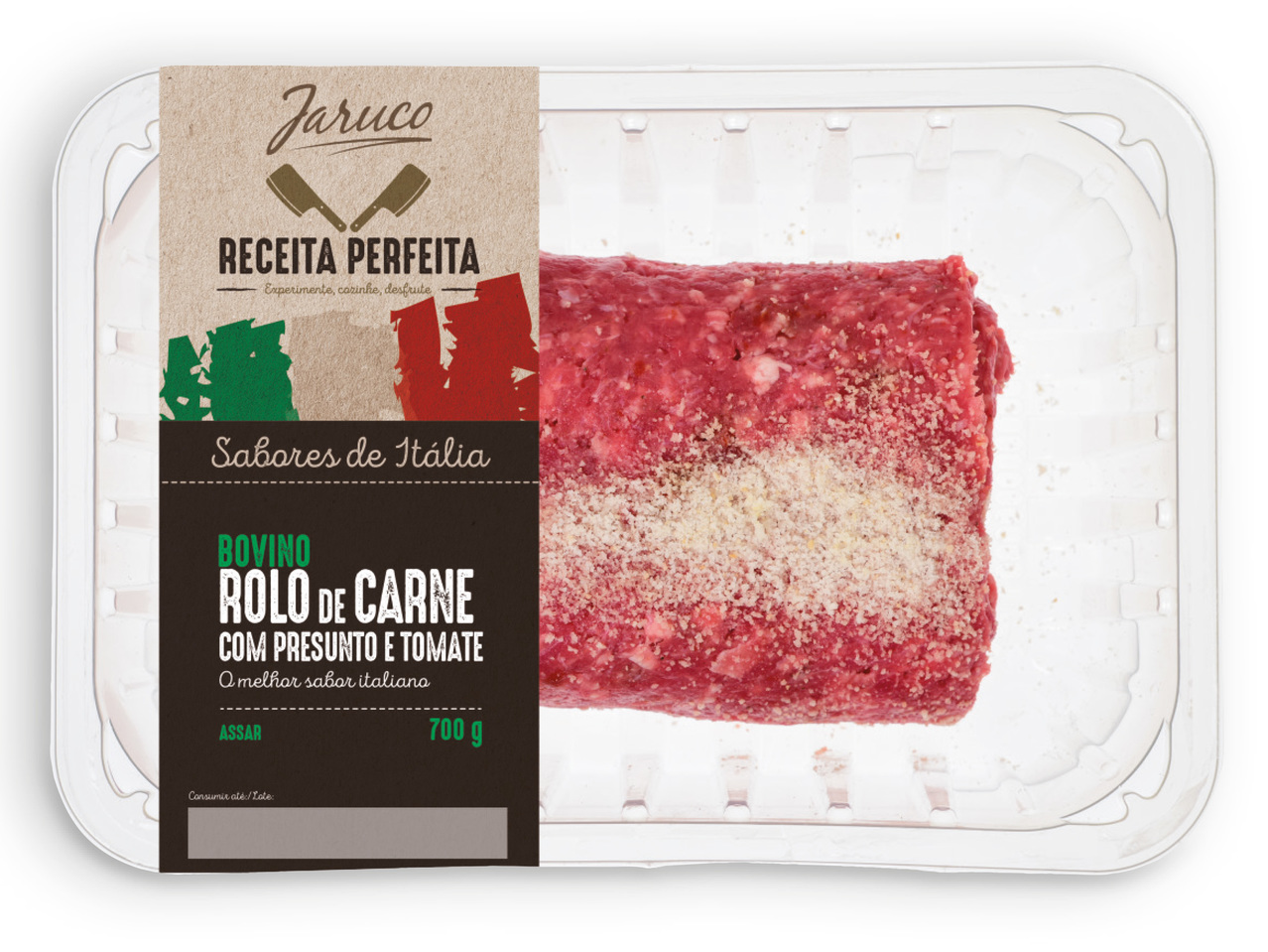JARUCO(R) Rolo de Carne Recheado com Presunto e Tomate