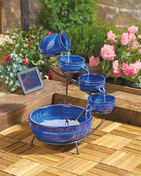 Blue Outdoor Bowl Water Feature