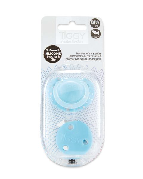 0-6 Months Silver Dot Soother & Clip