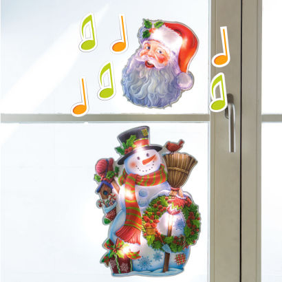 Weihnachtssticker mit LED-Licht und Musik