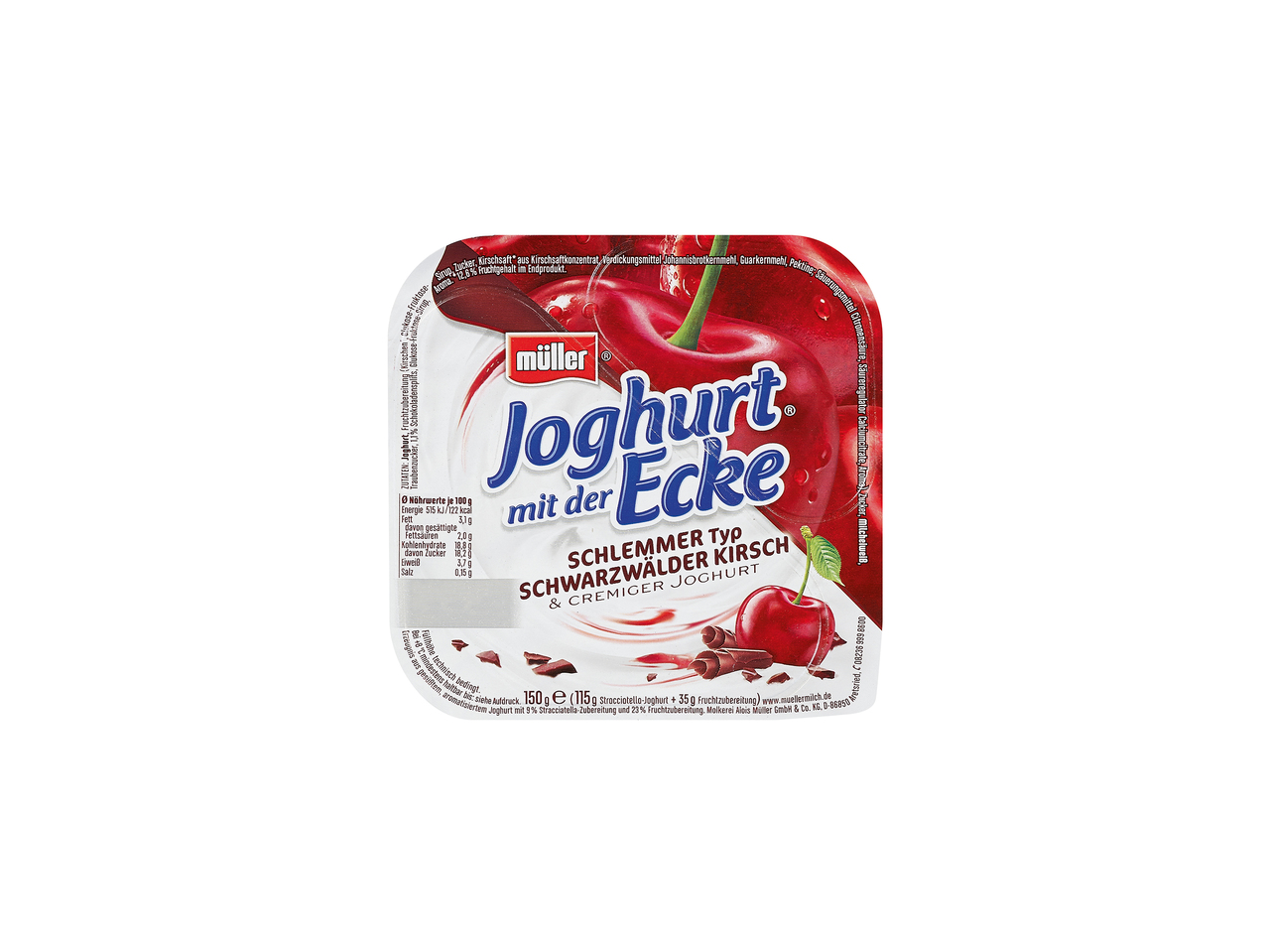 Fruchtjoghurt oder Joghurt mit knusprigen Stückchen