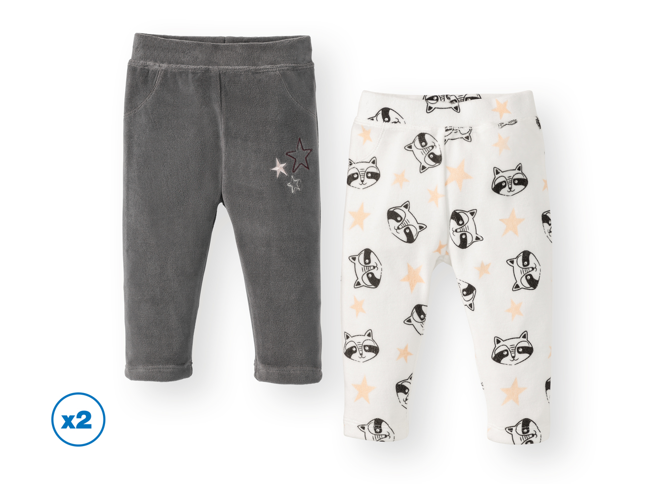 'Lupilu(R)' Pantalones de terciopelo para bebé niña pack 2