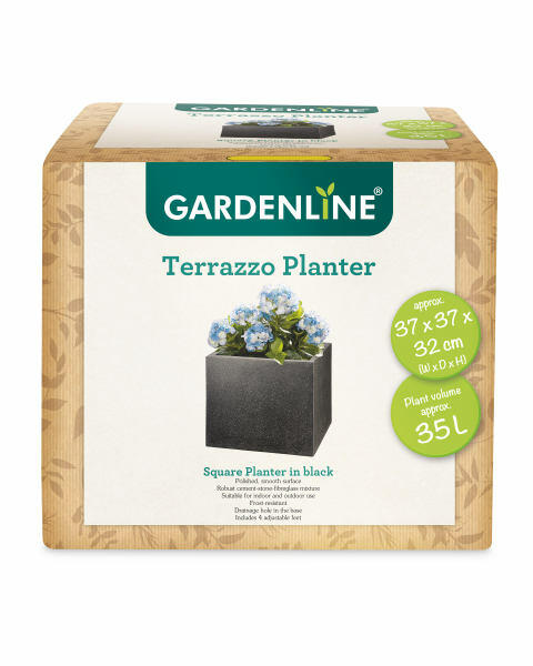 Black Square Terrazzo Plant Pot