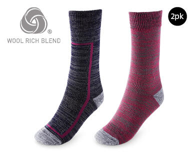 Adult's Wool Rich Hiking Socks 2pk