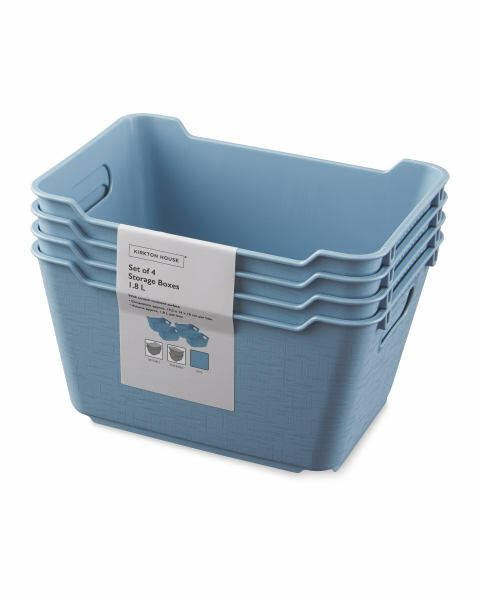 Blue 1.8L Storage Box 4 Pack