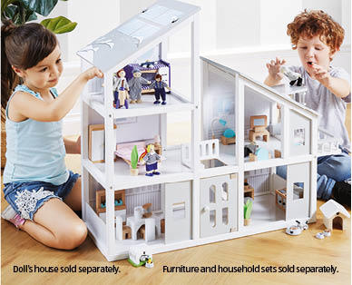 Doll's House Wooden Room Furniture and Household Sets