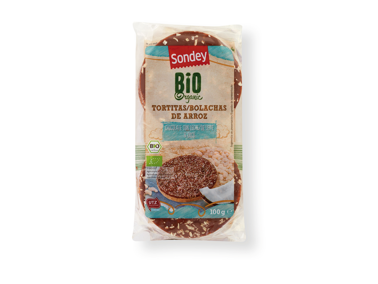 "Sondey" Tortitas de arroz con chocolate ecológicas